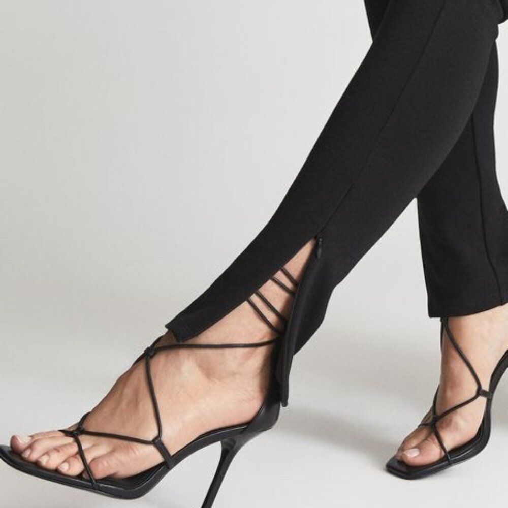 New REISS Kali Black Strappy Wrap Sandals Heels Eu 40 US 10 but Fits 9.5